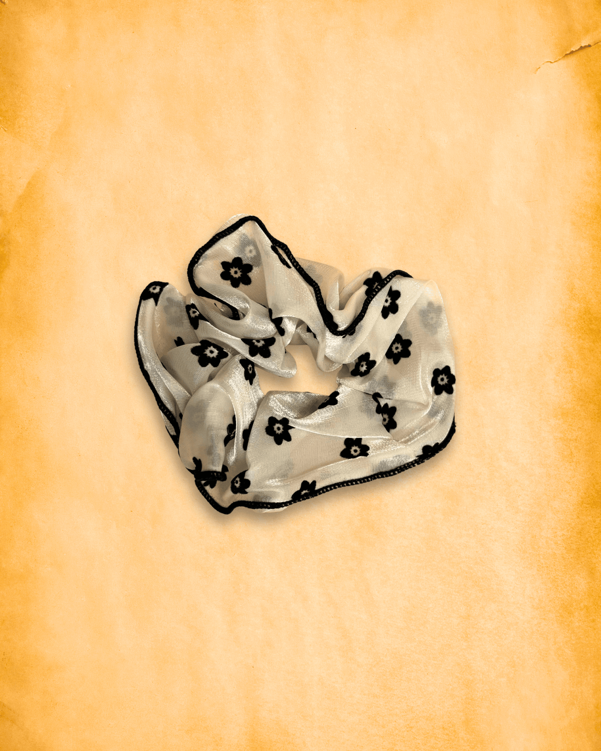 SATIN SCRUNCHIE-FLOWERS