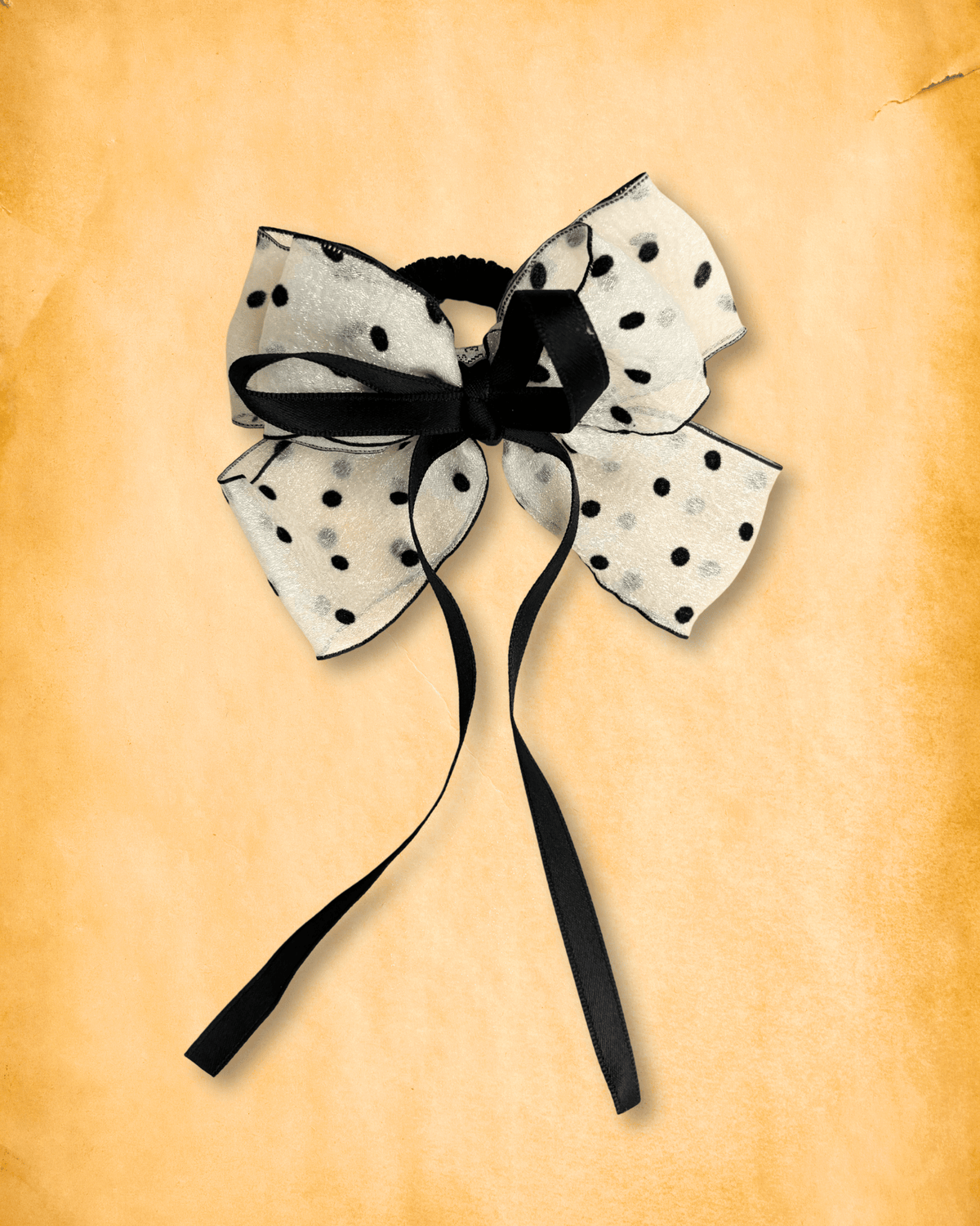 BLACK & WHITE POLKA BOW