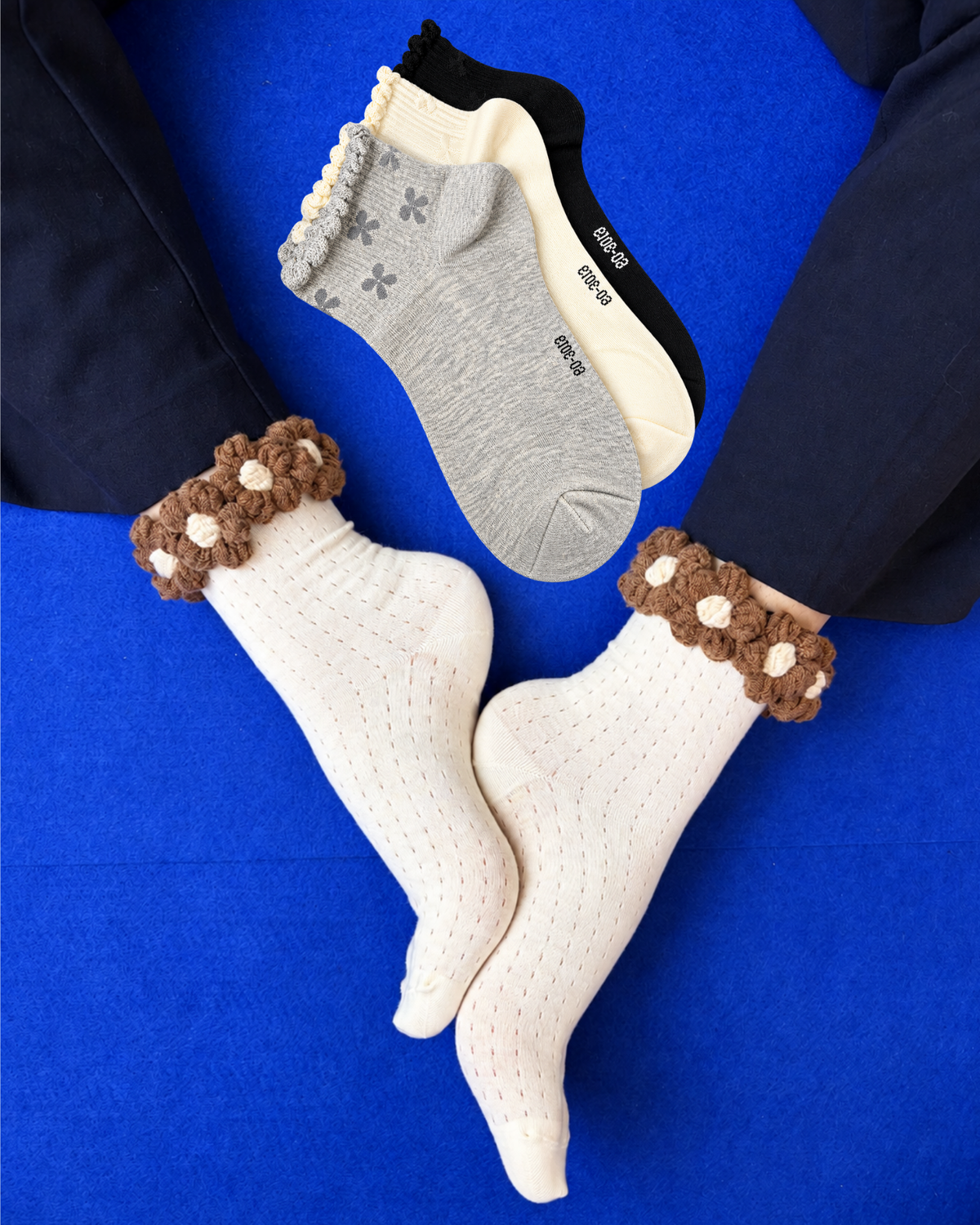 PETAL EDIT COCOA SET OF 4 SOCKS