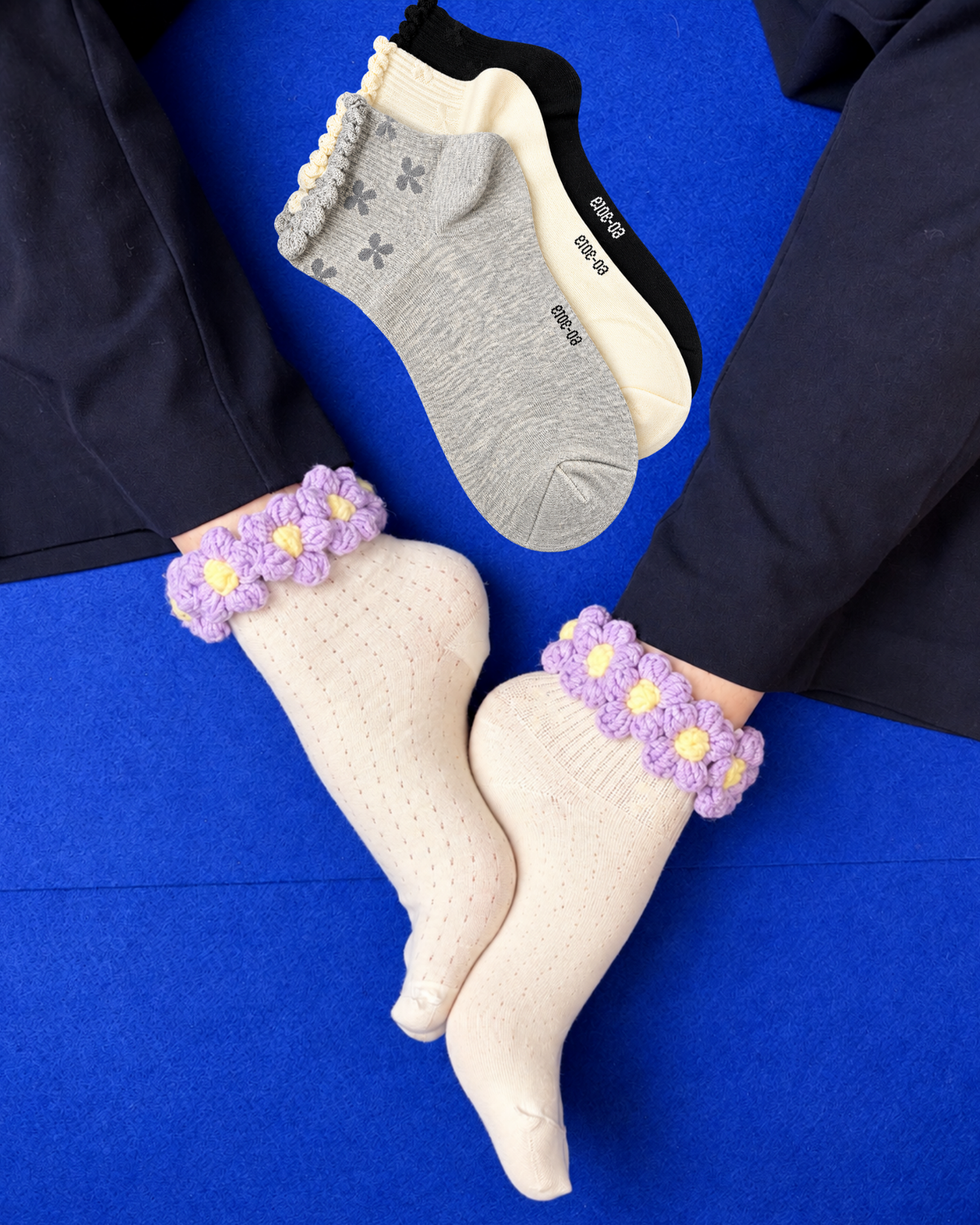 PETAL EDIT LAVENDER SET OF 4 SOCKS