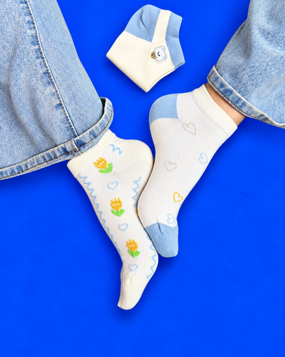 FLOWERS & HEARTS SET 3 SOCKS
