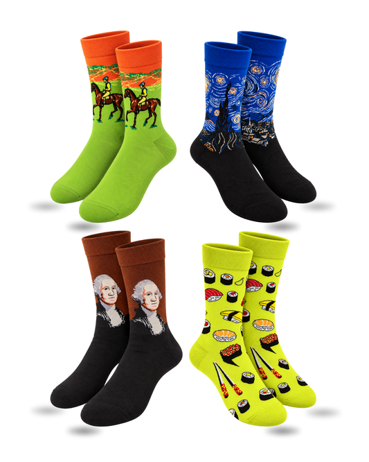 MIDNIGHT SNACKS SET OF 4 MEN SOCKS