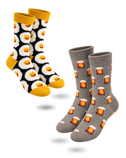 EGG-N-KEGG SET OF 2 MEN SOCKS