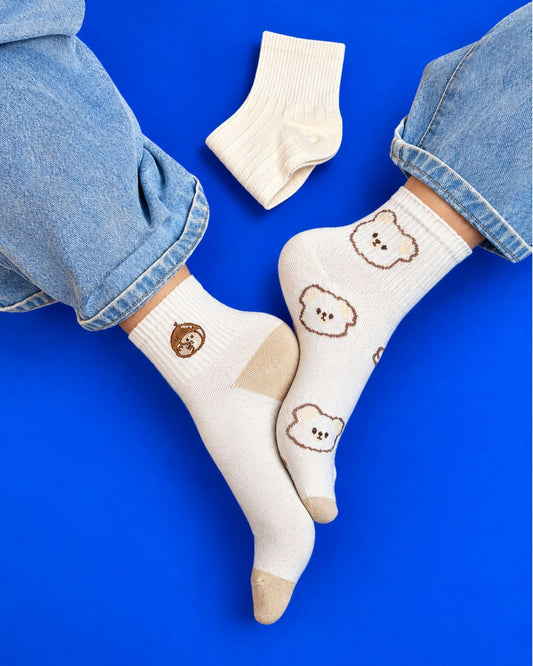 BEARY CUTE SET 3 TEEN SOCKS