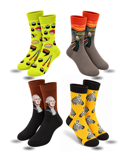 CLASSICALLY UNHINGED SET OF 4 MEN SOCKS