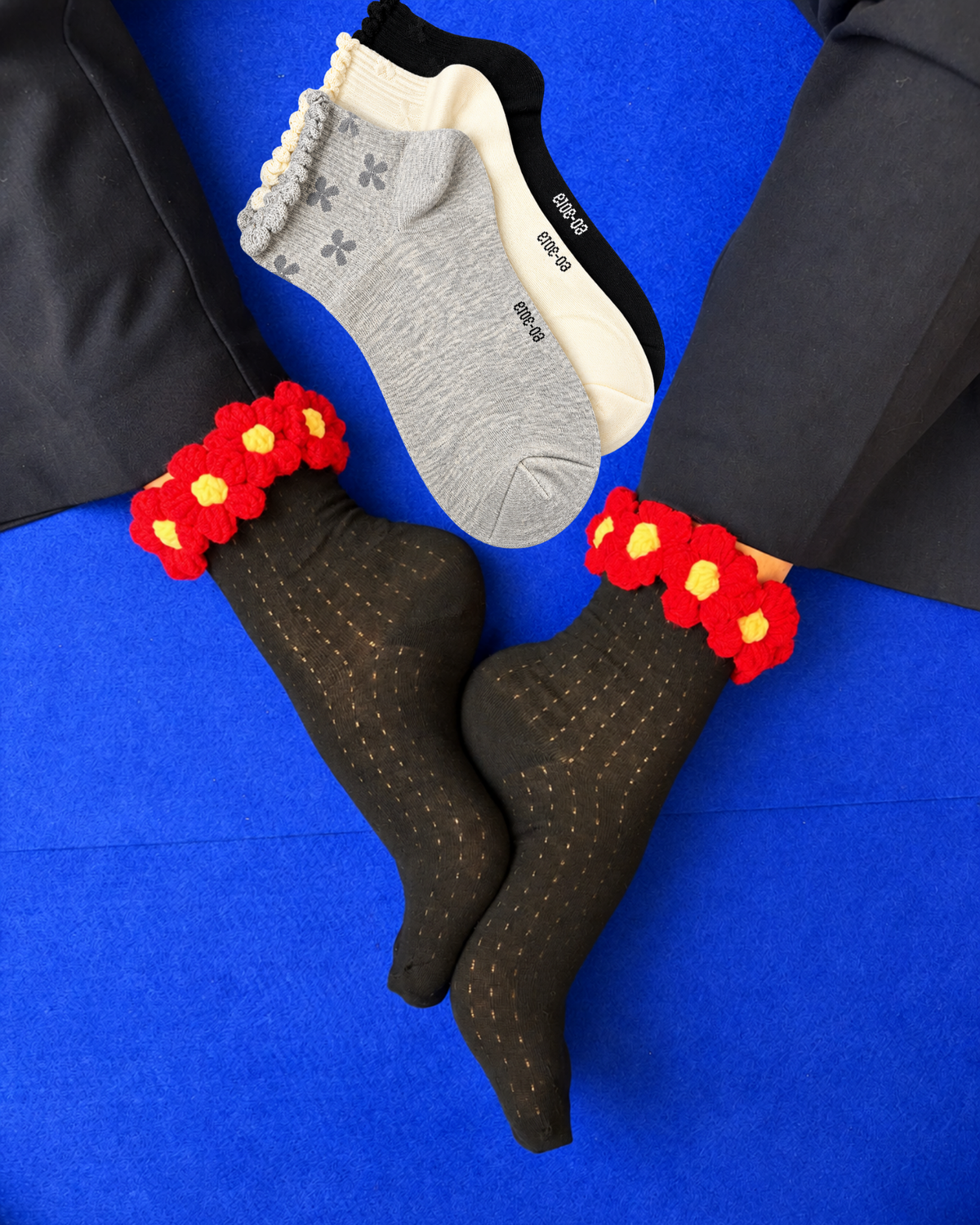 PETAL EDIT CHERRY SET OF 4 SOCKS