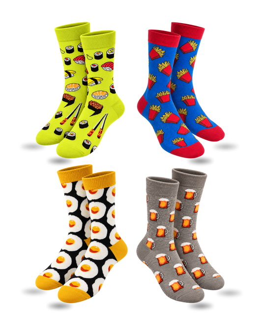 FOOD FOR THOUGHT SET OF 4 MEN SOCKS