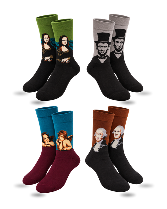 FACE CARD SET OF 4 MEN SOCKS