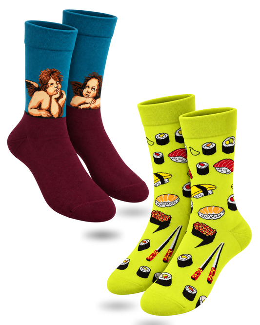 SUSHI MINDED SET OF 2 MEN SOCKS