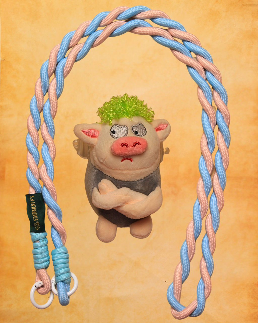 Grumpy Pig - Grey with Lanyard