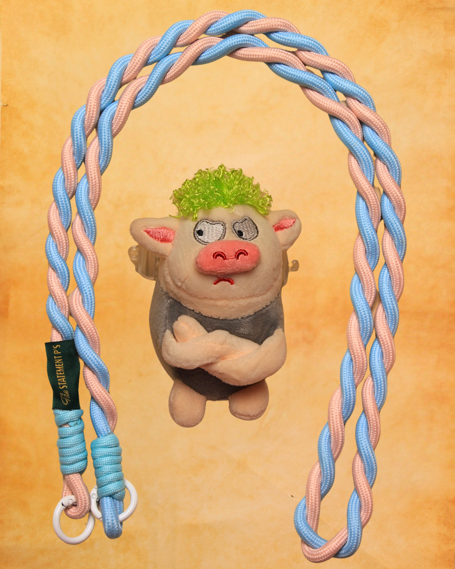 Grumpy Pig - Grey with Lanyard