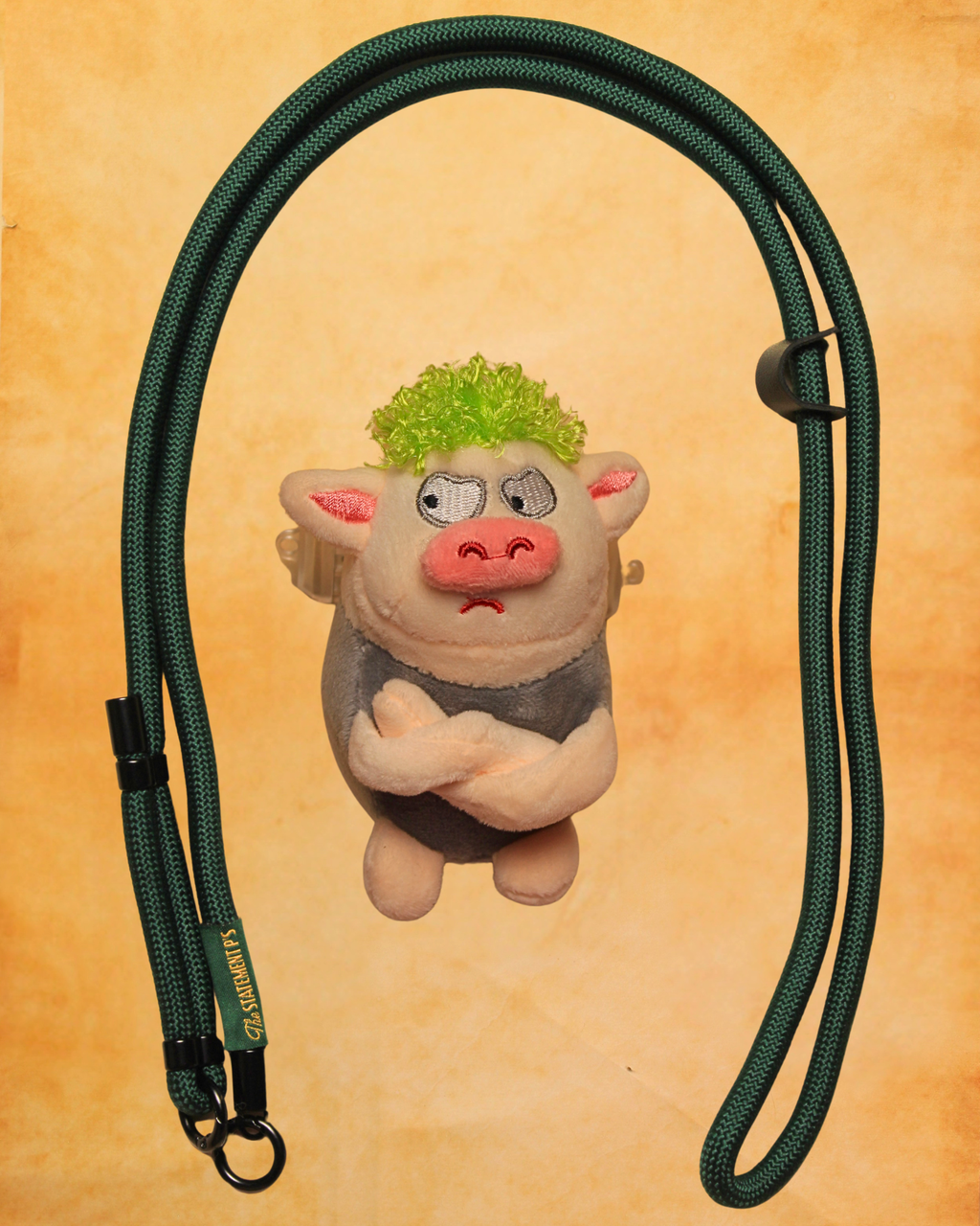 Grumpy Pig - Grey with Lanyard