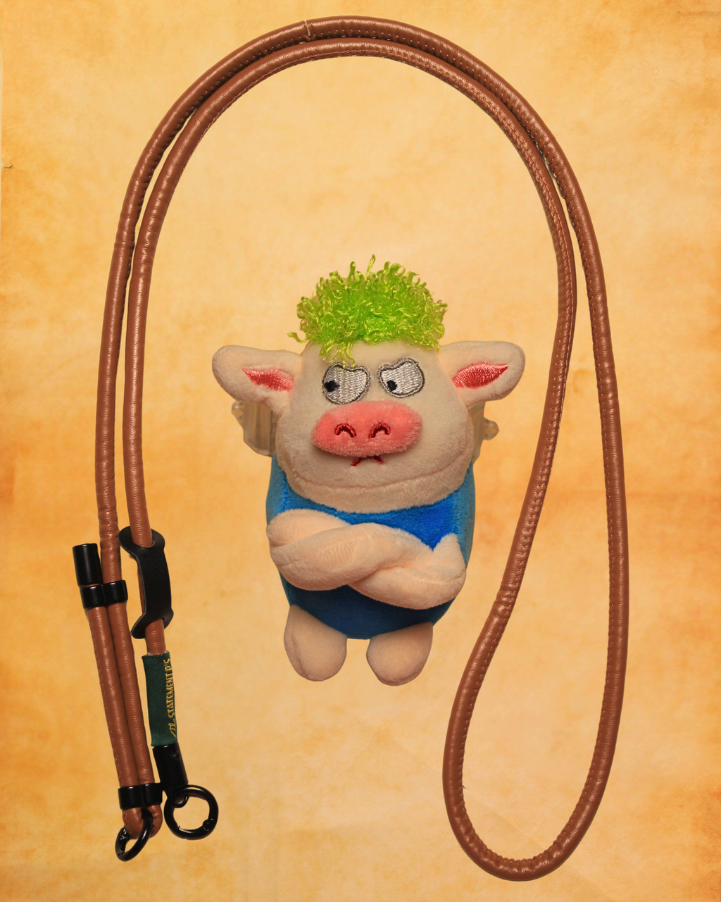 Grumpy Pig - Grey with Lanyard