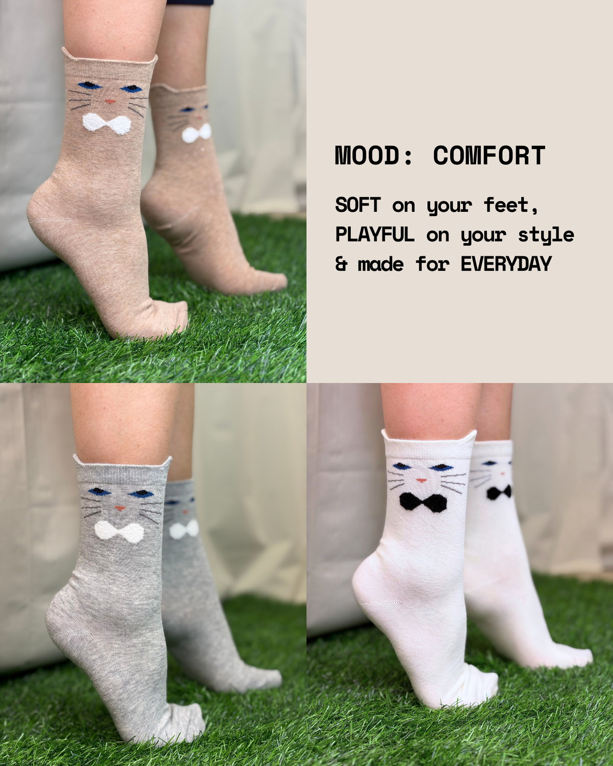 PURRFECT DAY SET OF 3 SOCKS