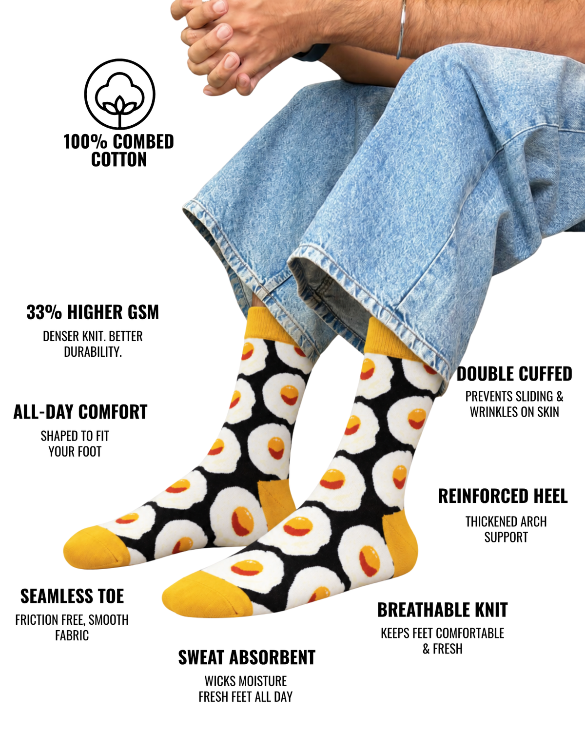 FOOD FOR THOUGHT SET OF 4 MEN SOCKS