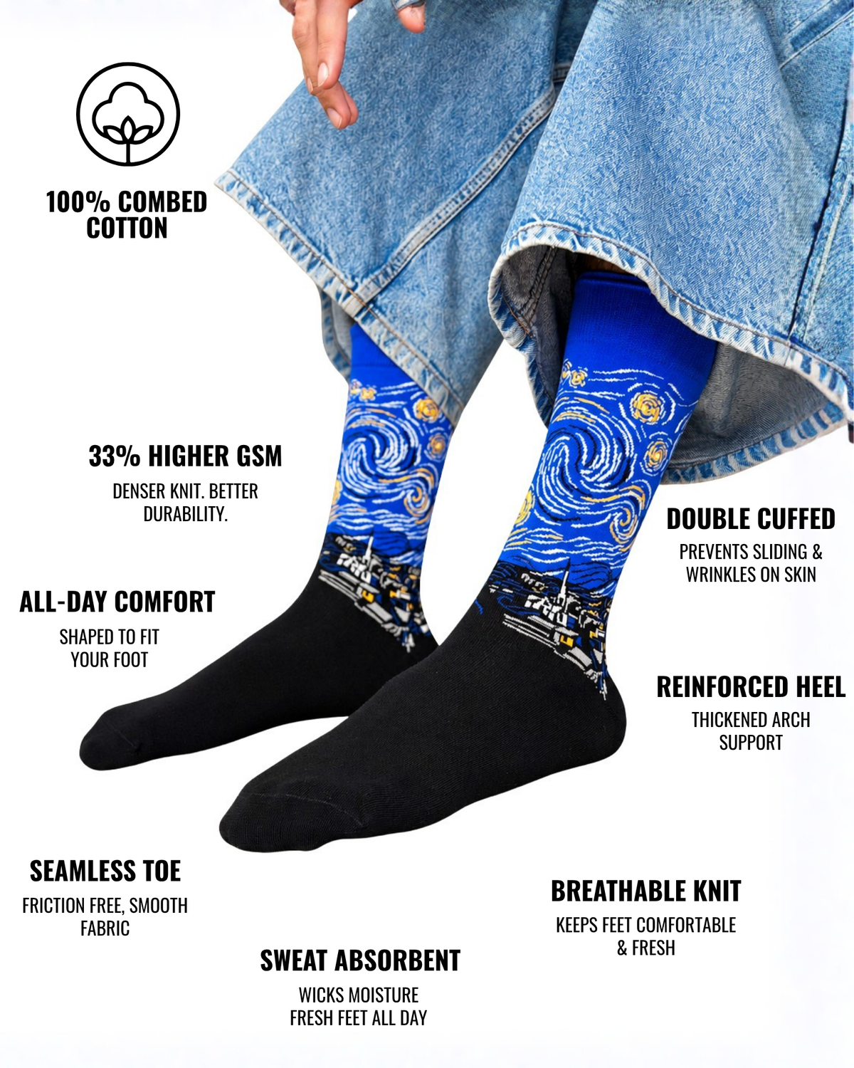 MIDNIGHT SNACKS SET OF 4 MEN SOCKS
