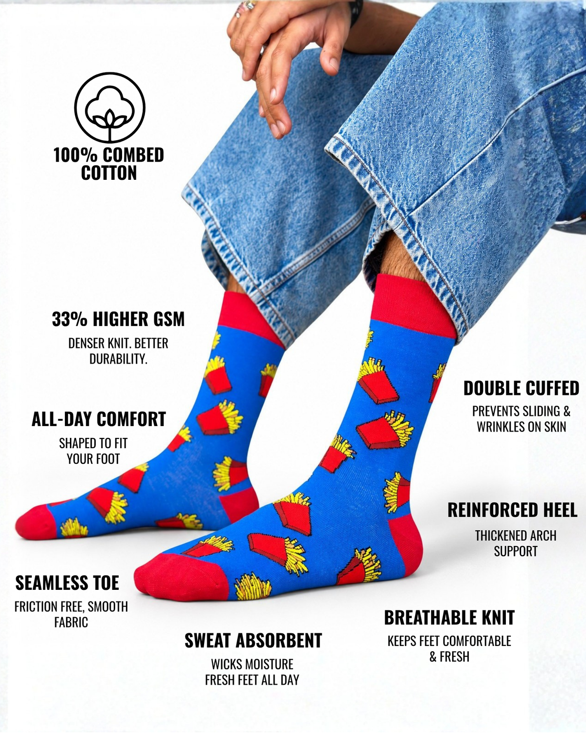 GOLDEN THOUGHTS SET OF 2 MEN SOCKS