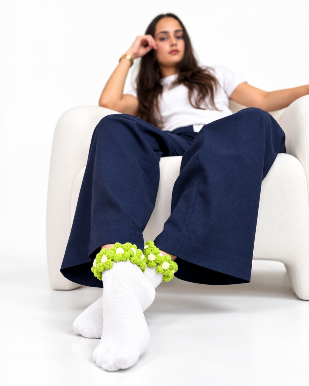 PETAL EDIT GREEN SET OF 4 SOCKS