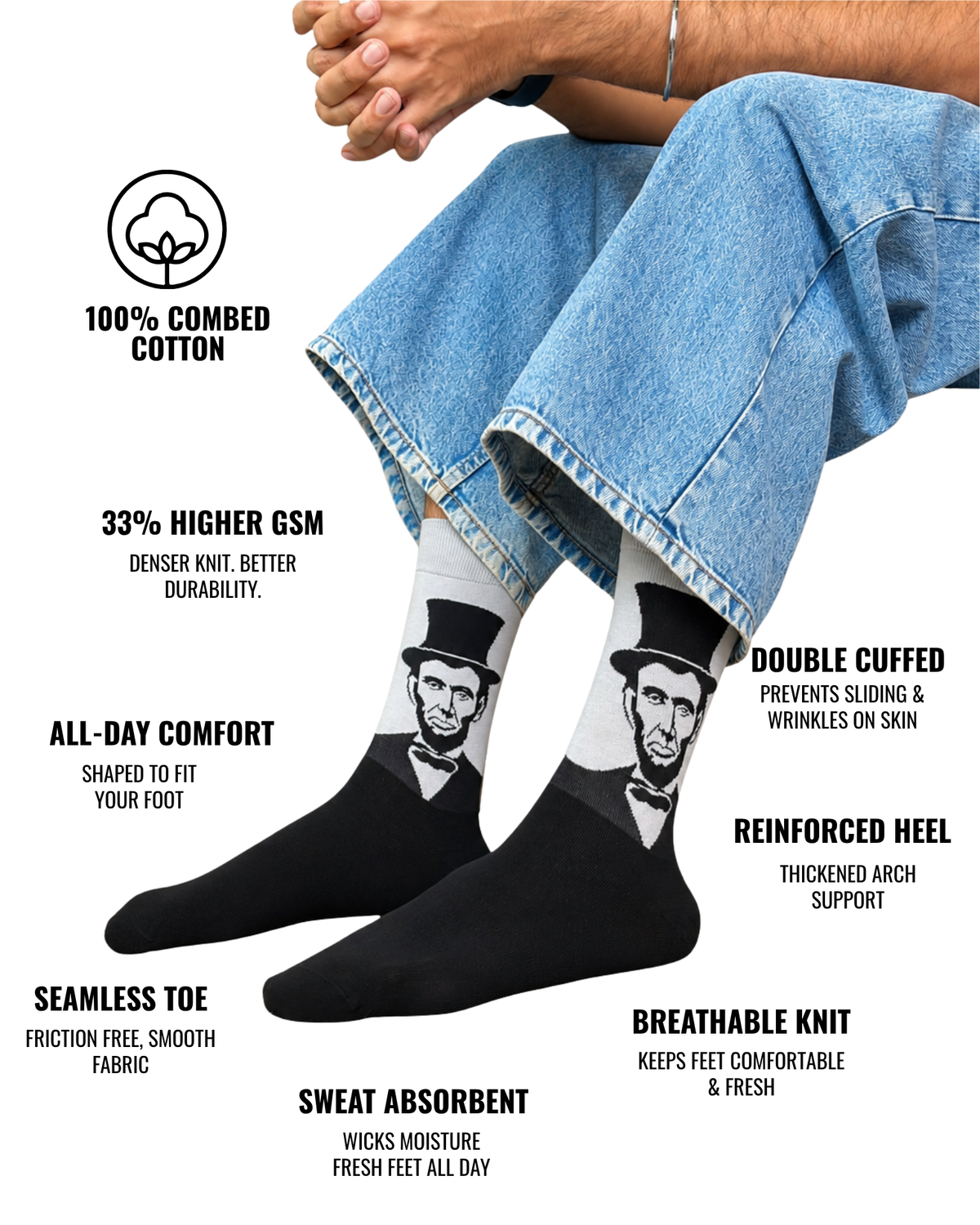 LOS PRESIDENTES SET OF 2 MEN SOCKS