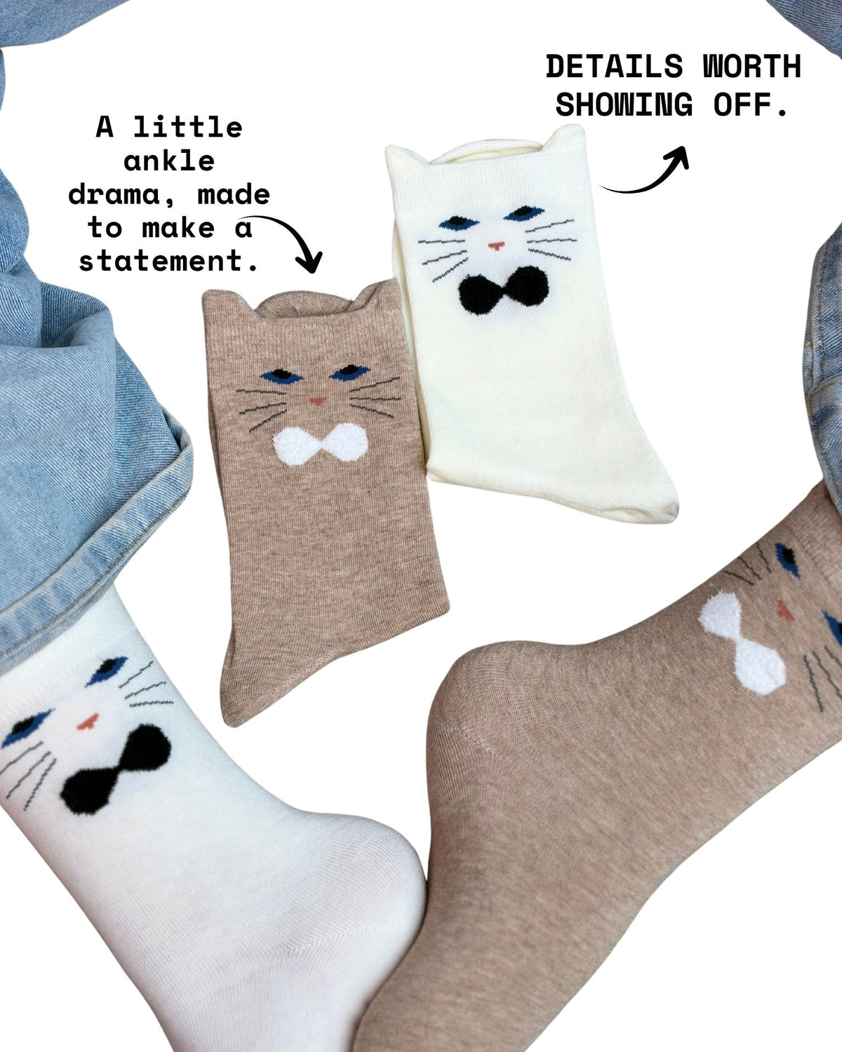 PURRFECT VANILLA SET 2 SOCKS