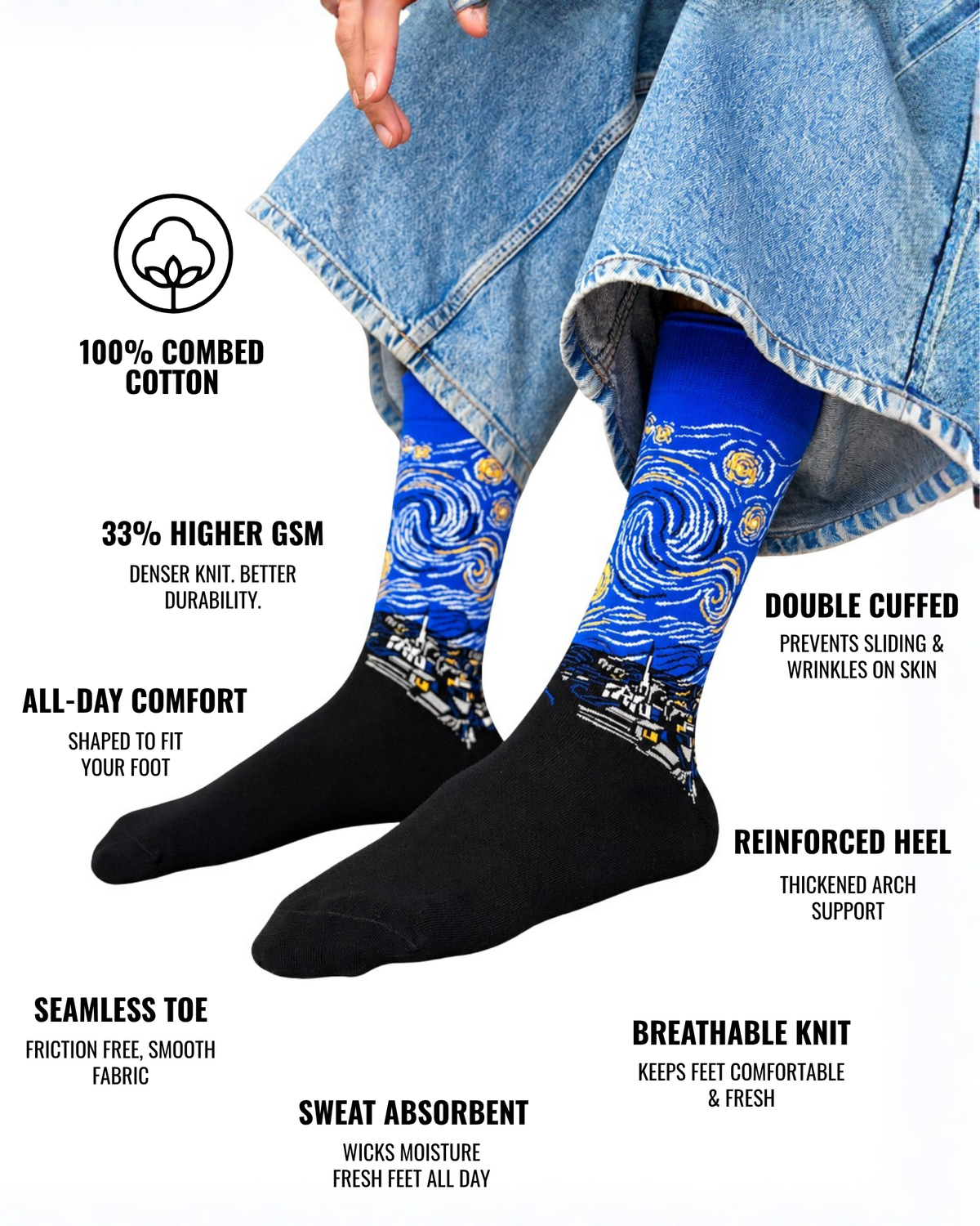 LINCOLN'S SKY SET OF 2 MEN SOCKS