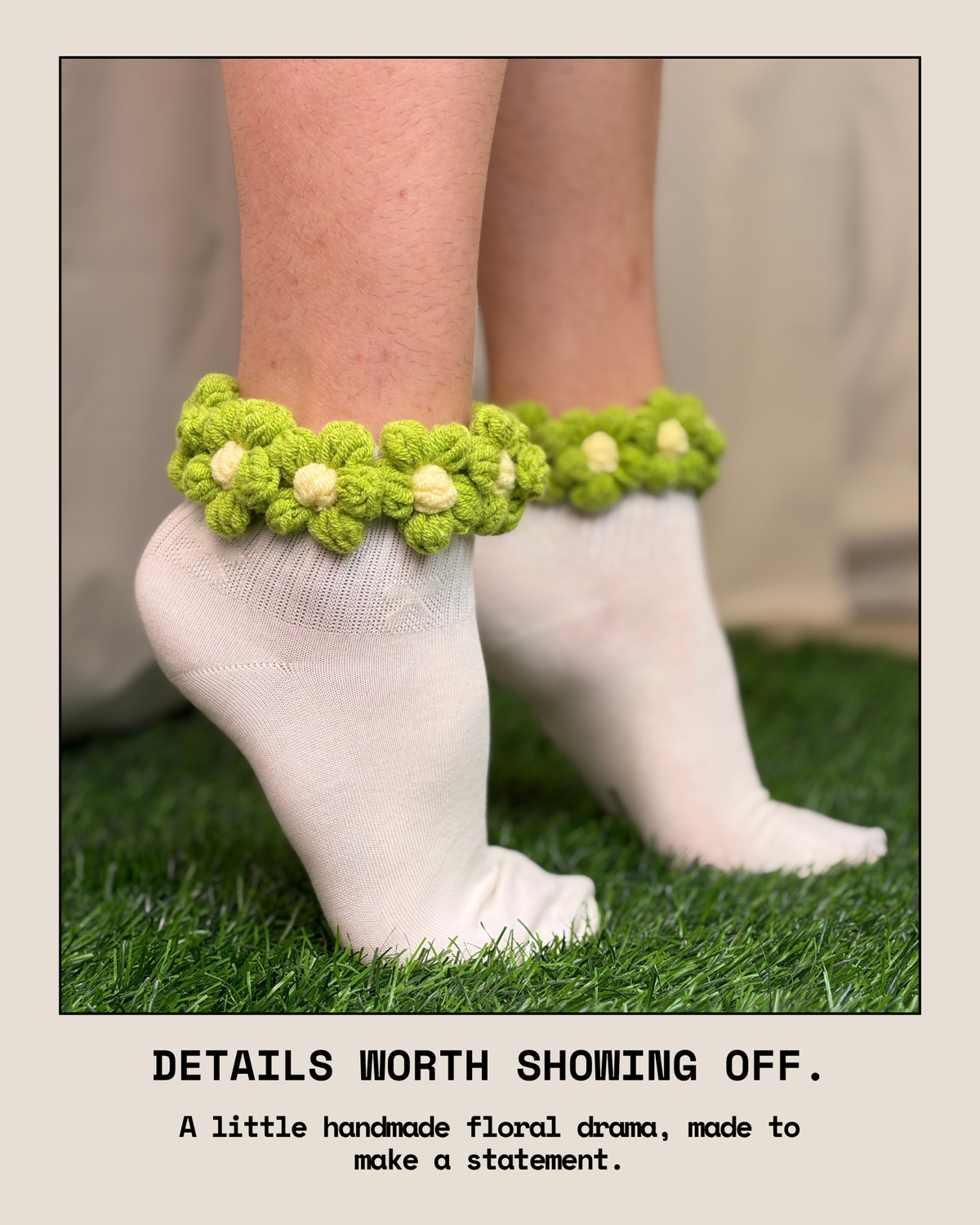 PETAL EDIT GREEN SET OF 4 SOCKS