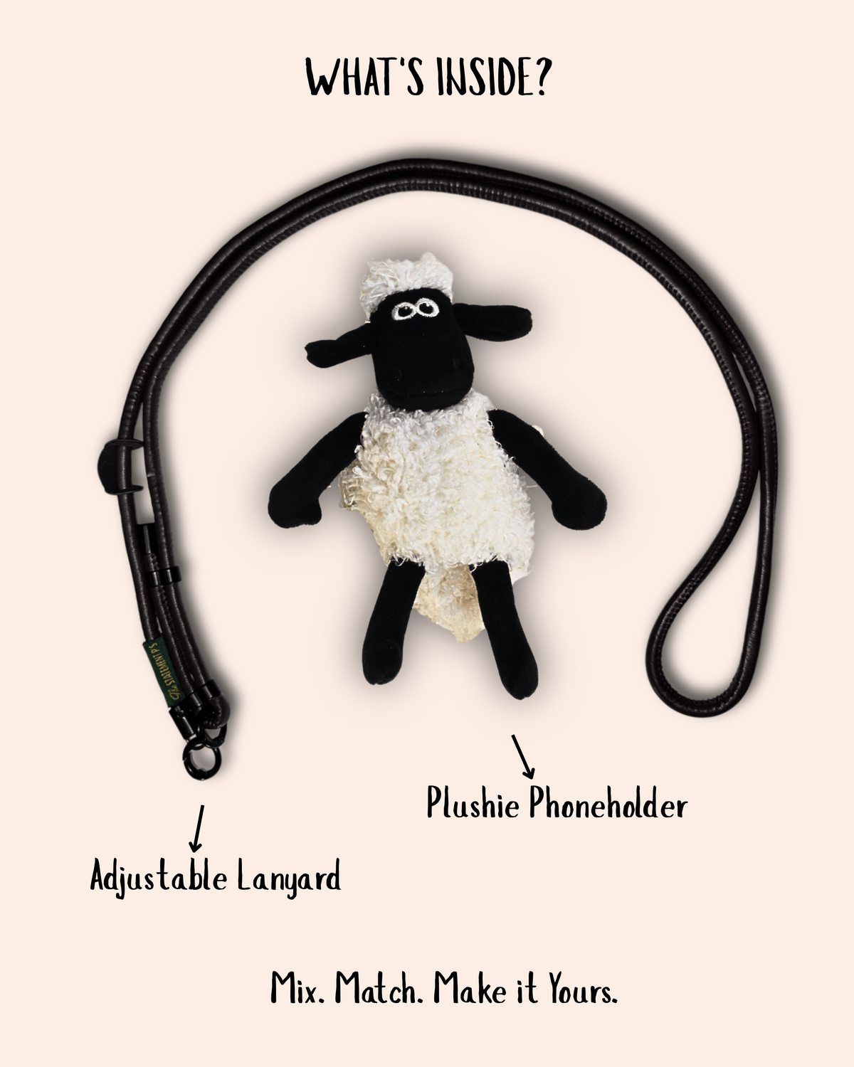 SHAUN THE SHEEP - ADJUSTABLE BLACK LEATHER