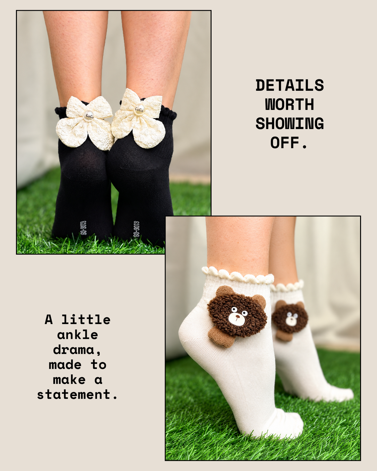 BEAR WITH ME SET OF 5 SOCKS