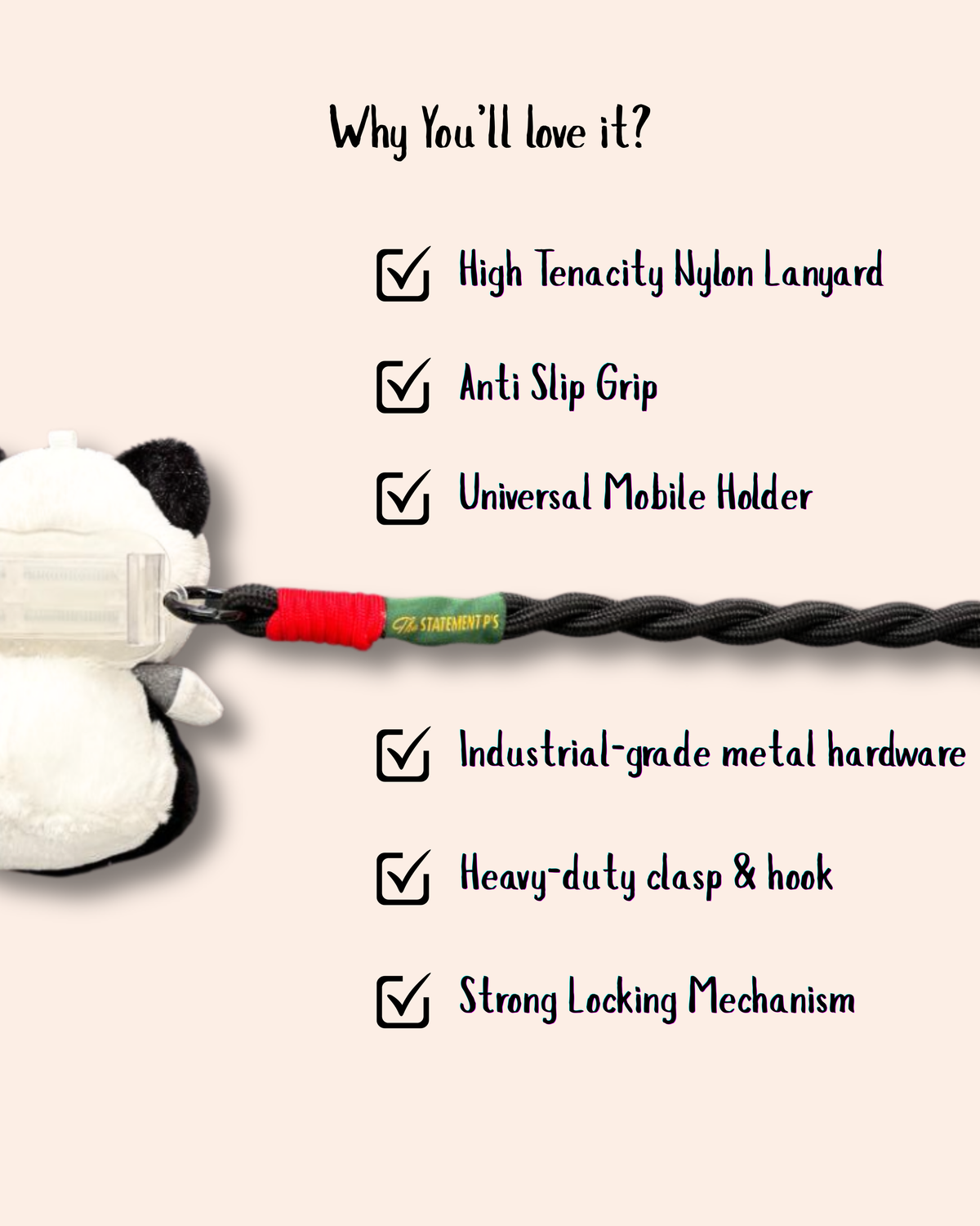 NOT TODAY - ADJUSTABLE BLACK LEATHER