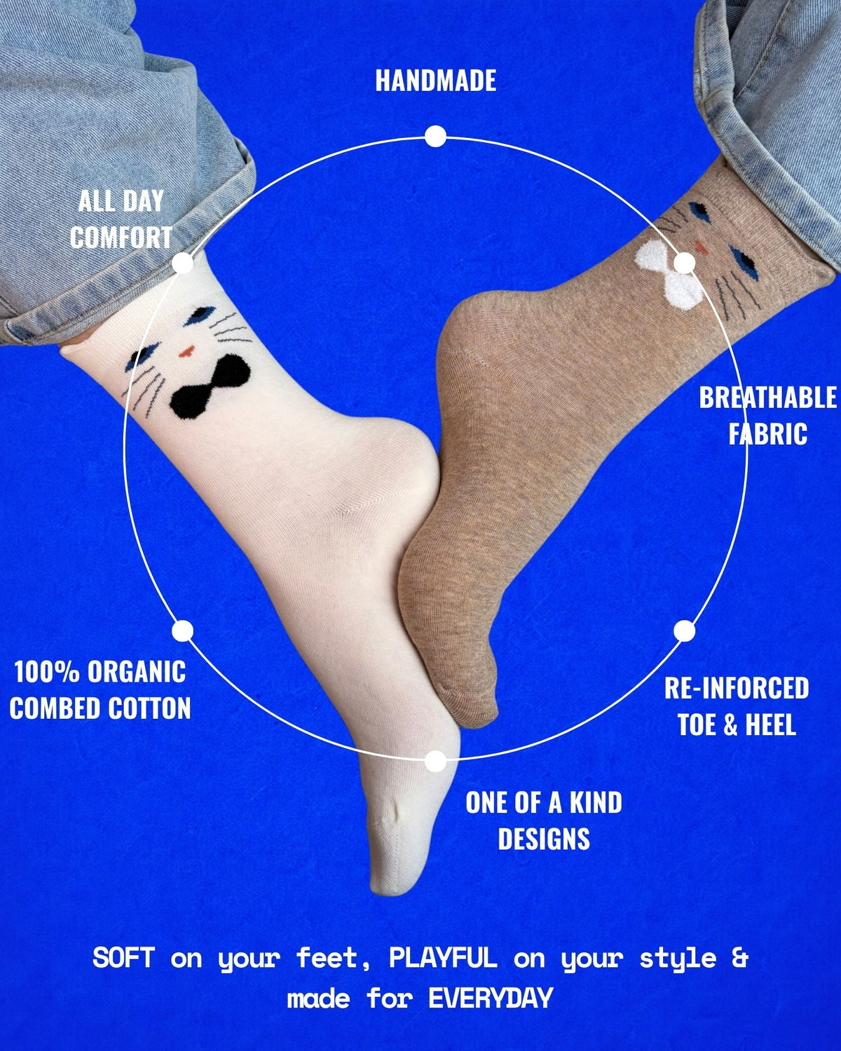 PURRFECT VANILLA SET 2 SOCKS