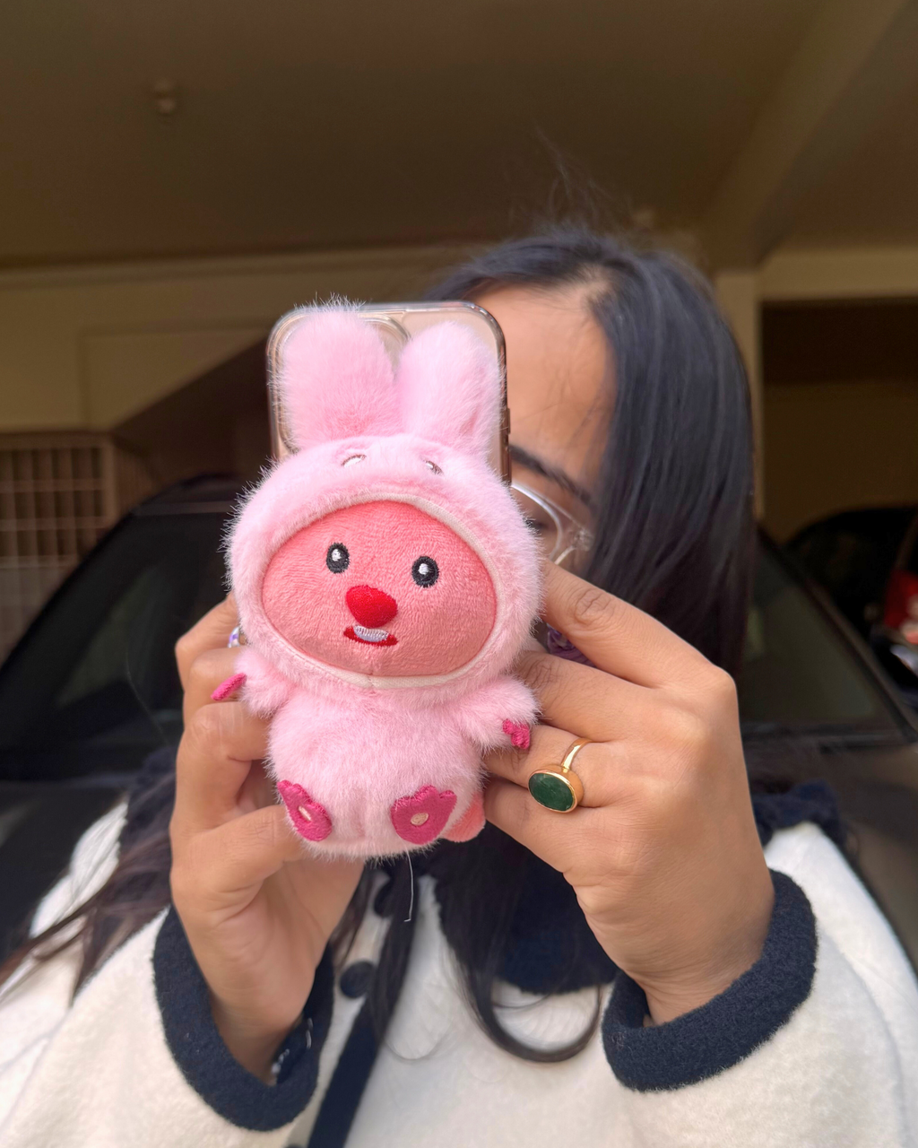 Pink Beaver-Bunny with Lanyard (New Drop)