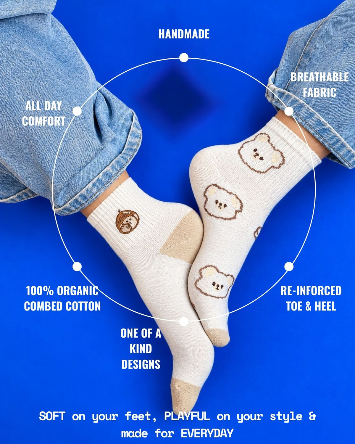 BEARY CUTE SET 3 TEEN SOCKS