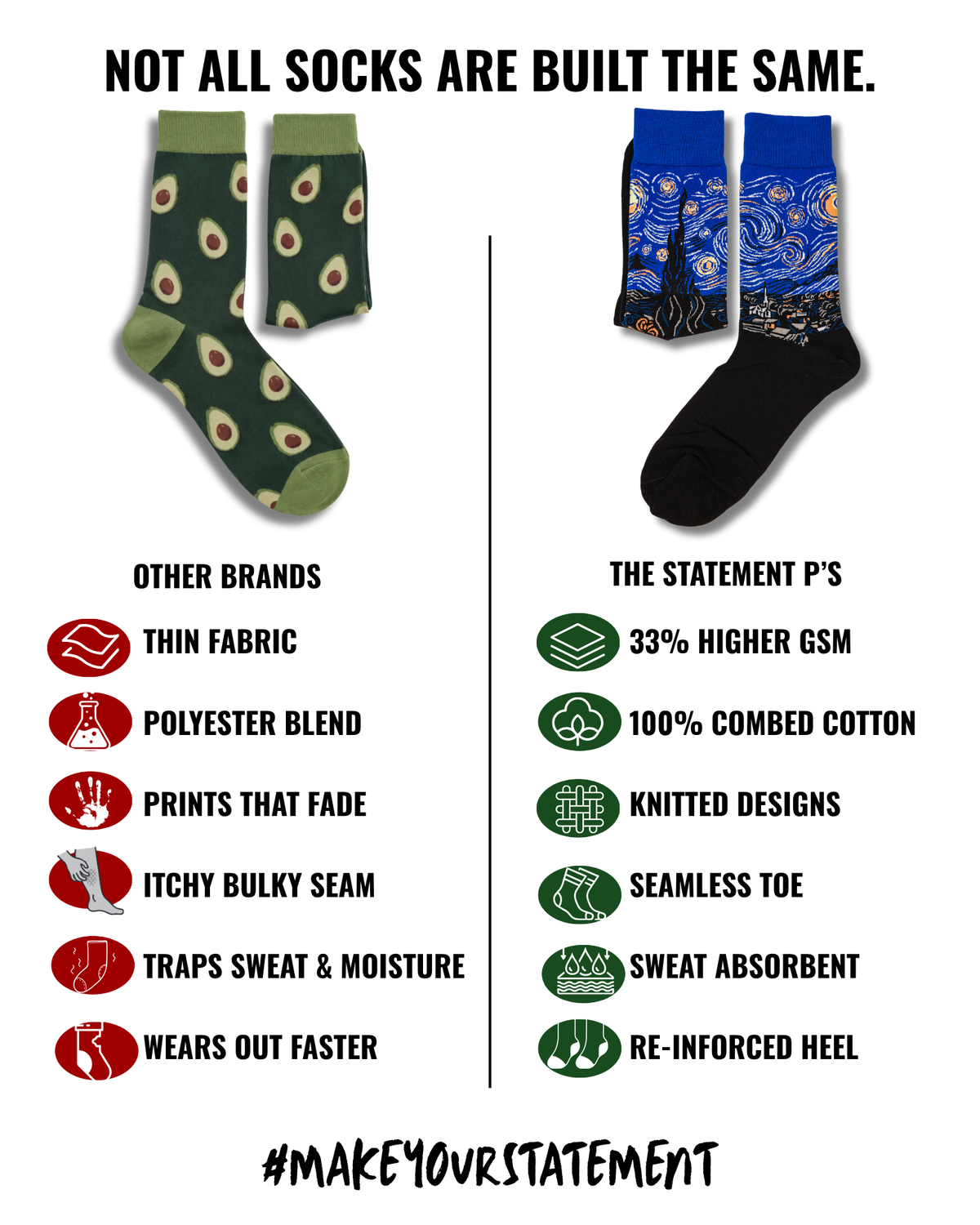 ALL SORTS SET OF 6 MEN SOCKS