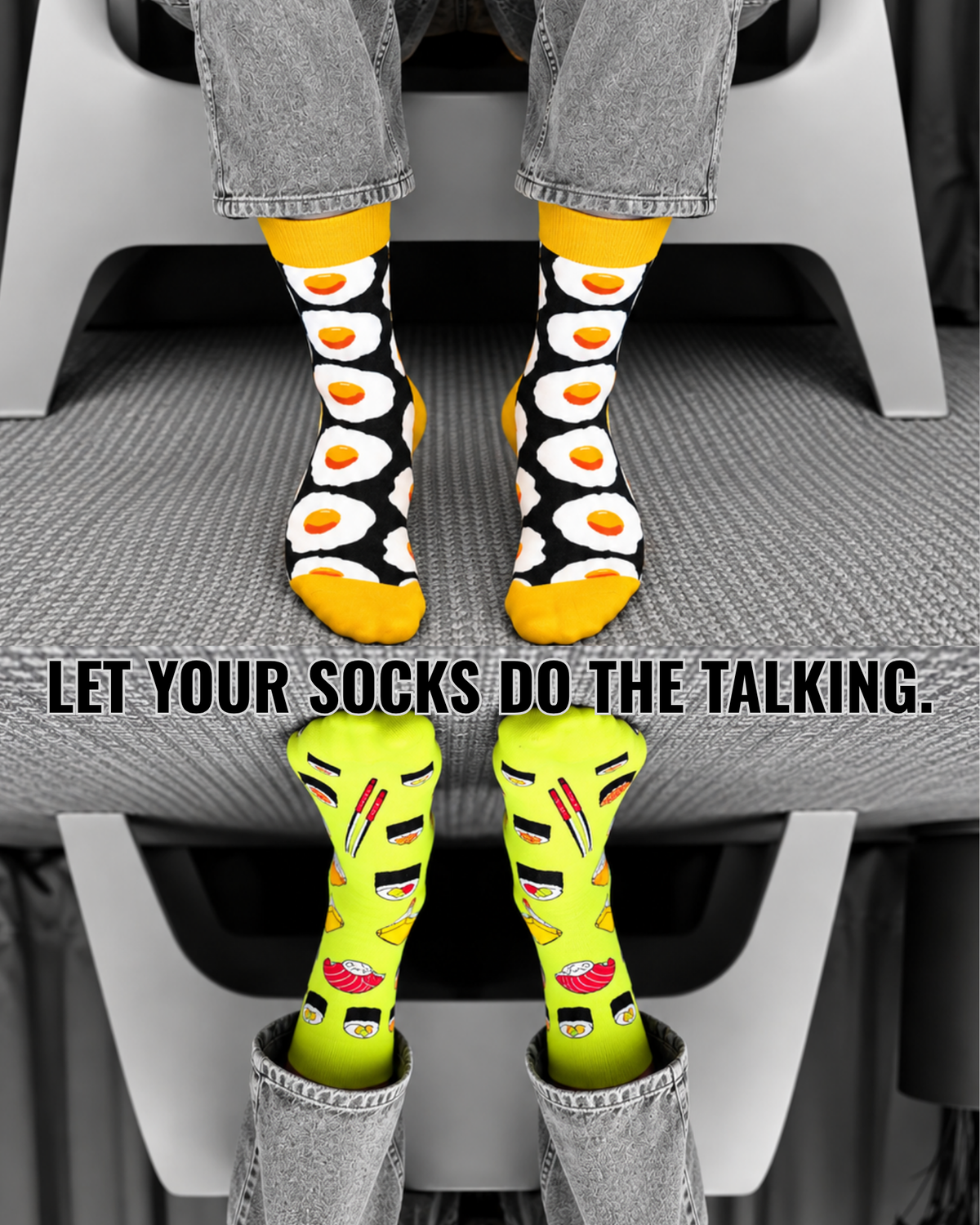 RAW MEAT SET OF 2 MEN SOCKS