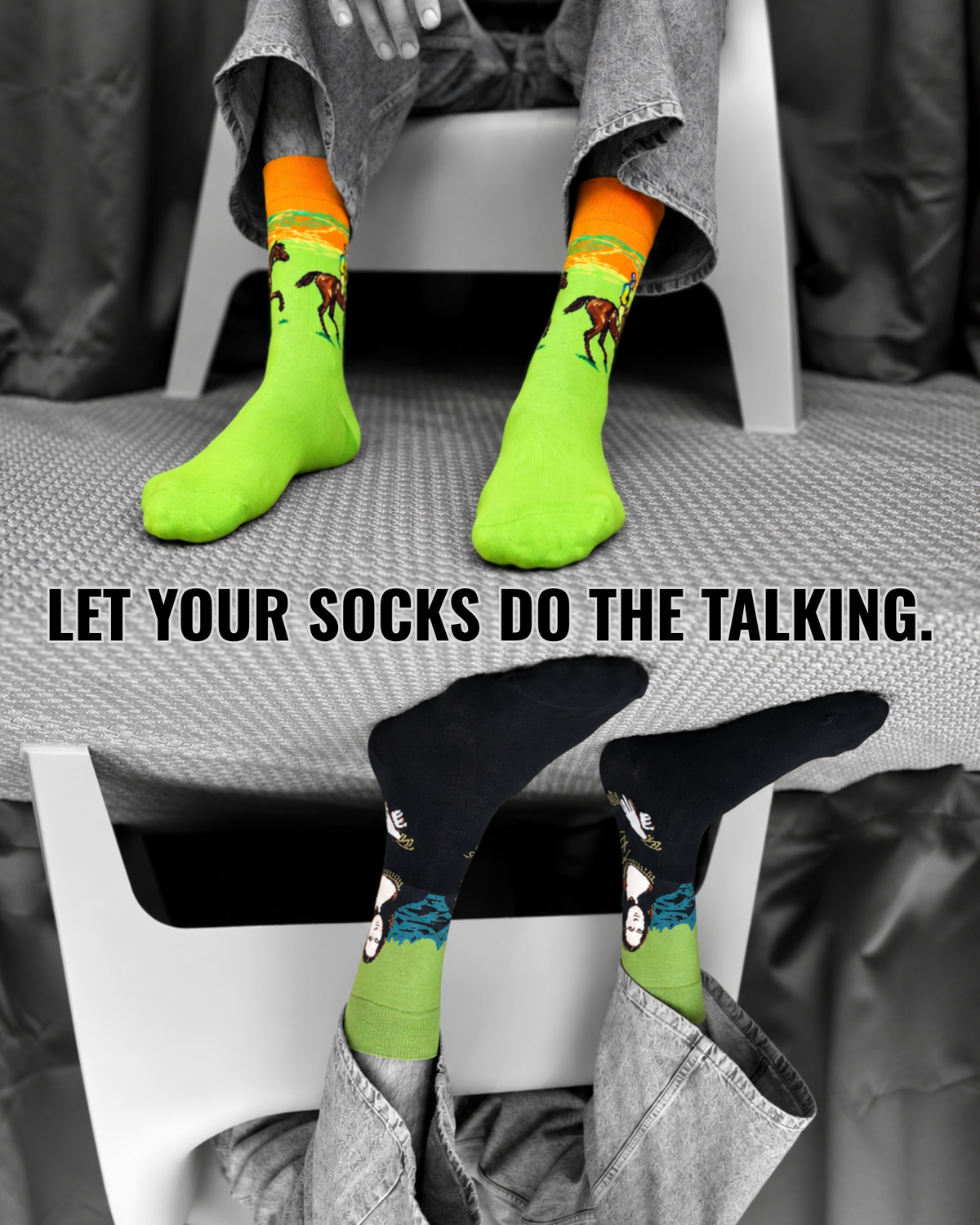 NEIGH VINCI SET OF 2 MEN SOCKS