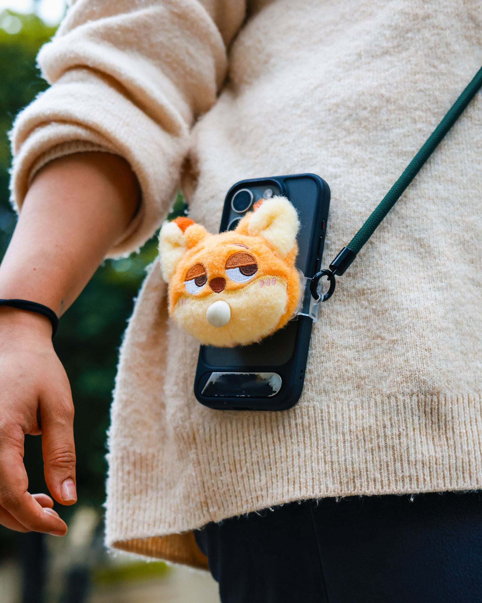 The Nick Wild plush lanyard for phone â€“ soft Zootopia charm, quirky phone accessory