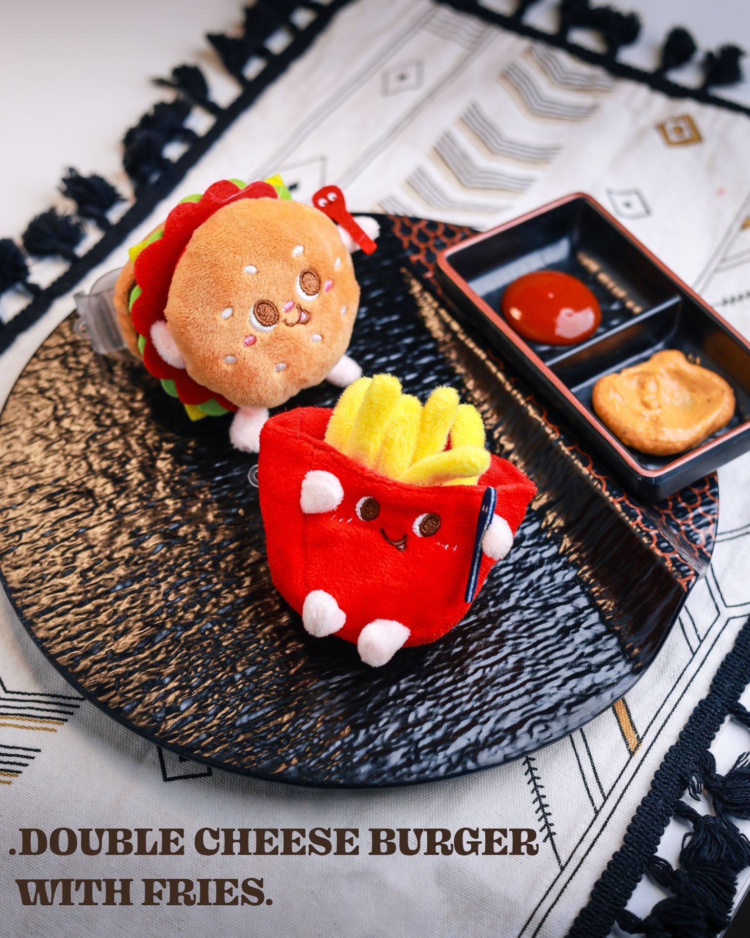 Double cheeseburger with fries