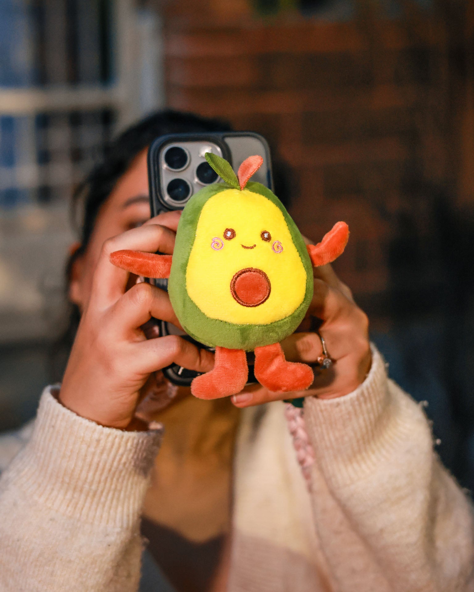 The Holy Guac! plush lanyard for phone â€“ soft Avacadocharm, quirky phone accessory