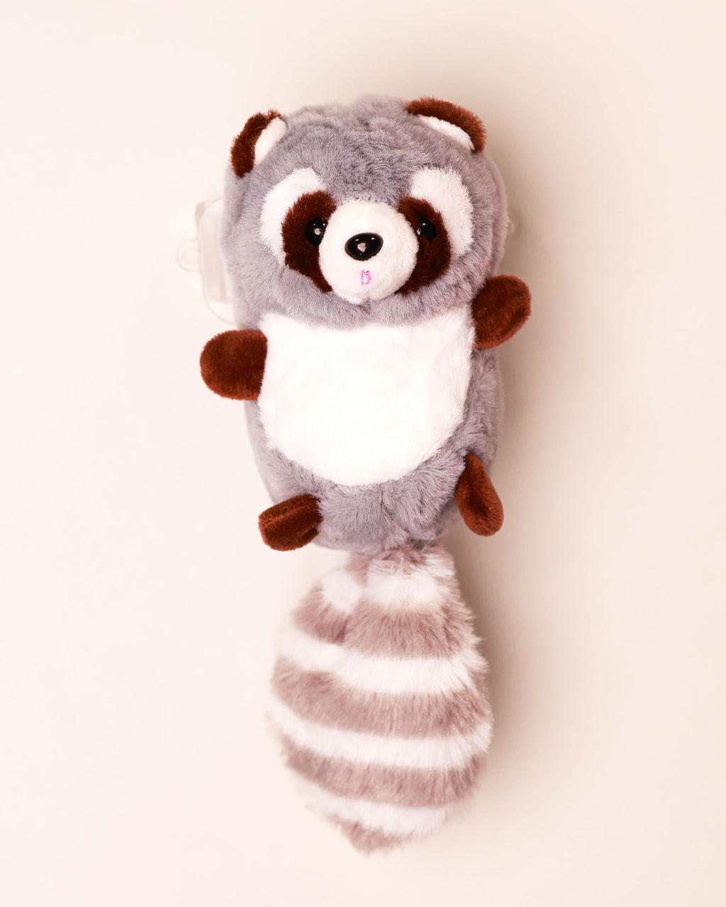 The Bandit-1 plush lanyard for phone â€“ soft Raccoon charm, quirky phone accessory