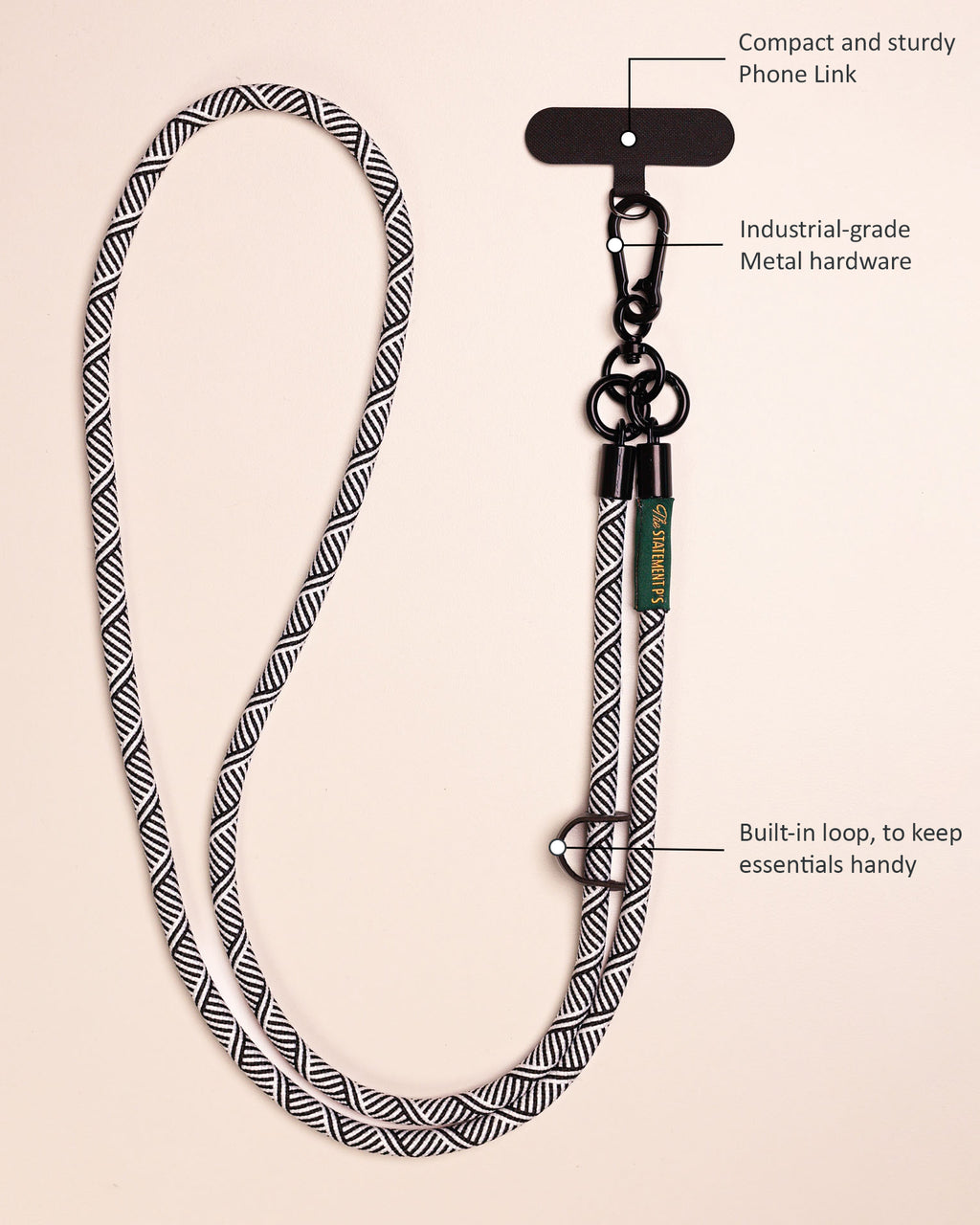 The Angry Pig - Grey plush lanyard for phone â€“ soft Pig charm, quirky phone accessory