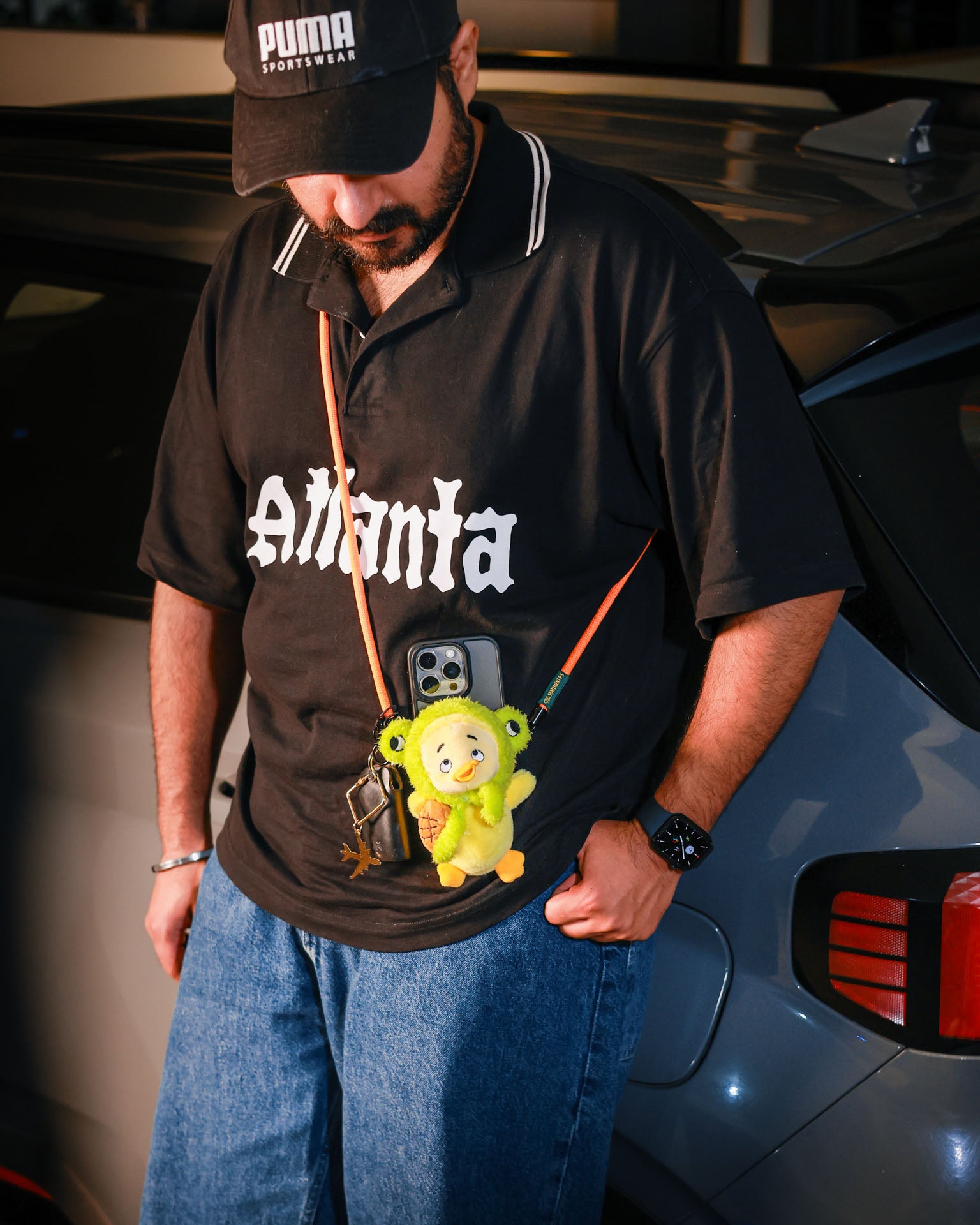 The Quacked out - W plush lanyard for phone â€“ soft Duck charm, quirky phone accessory